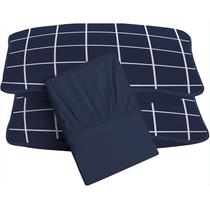 Jogo de Cama Tecebem Casal Malha 3 peças Francisco Premium Marinho