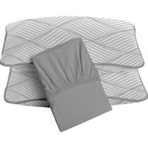 Jogo de Cama Tecebem Queen Malha 3 peças Eden Premium Cinza