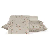 Jogo de Cama Teka Diamante Ramos - 100%Algodão - Casal