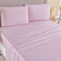 Jogo de Cama Top Line Casal Queen 4 Peças 180 Fios 100% Poliéster - Rosê