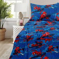 Jogo de Cama Toque de Seda Disney Marvel Homem-Aranha Solteiro 2 Peças Azul