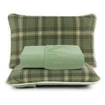 Jogo de Cama Verde 100% Algodão Casal Padrão 3 pcs Estampado