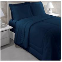 Jogo De Cama Vida Bela Taurus Marinho Queen 200Fios - Kacyumara