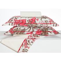 Jogo de Cama Vitória Vermelho/Tabaco Casal 04 Peças 140 Fios Jogo de Cama Vitória Vermelho/Tabaco Casal 04 Peças 140 Fios