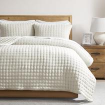 Jogo de Cama WDCOZY King Ivory Acolchoado Leve 3 Peças
