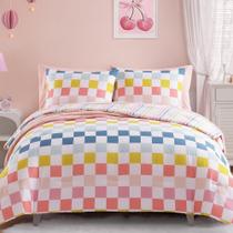 Jogo de Cama Wink Deer Solteiro Xadrez Colorido 5 Peças