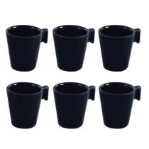 Jogo De Caneca De Cerâmica Peças 80 Ml Preto