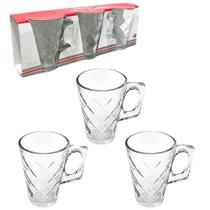 Jogo De Caneca De Vidro Diamond Para Cafe / Cappuccino