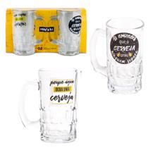 Jogo de caneca de vidro para cerveja munique com 2 pecas 360ml - FRATELLI