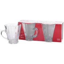 Jogo de Caneca Vidro Acadia Café Cappuccino 2 Pecas 180ML