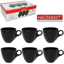 Jogo De Caneca Vidro Cha Dubai Preto Hauskraft 6 Pecas 170Ml