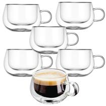 Jogo De Caneca Vidro Duplo Caneca Parede Dupla 6un 150ml