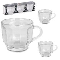 Jogo De Caneca Xicara De Vidro Para Café/Chá Com 3 Peças