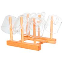 Jogo de Caneca Xícara em Vidro Borossilicato com Suporte Herbal 7 Peças 100mL - Hauskraft