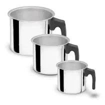 Jogo de Canecao Leiteira Fervedor Polido 3 Pç. Fortlar 12/14/16 Jogo de Canecao Leiteira Fervedor Polido 3 Pç. Fortlar 12/14/16