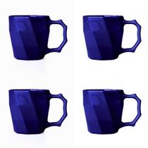 Jogo de Canecas Cerâmicas 4 peças Louça Café da Manha Cores Variadas