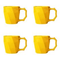Jogo de Canecas Cerâmicas 4 peças Louça Café da Manha Cores Variadas