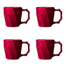 Jogo de Canecas Cerâmicas 4 peças Louça Café da Manha Cores Variadas