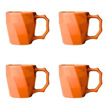 Jogo de Canecas Cerâmicas 4 peças Louça Café da Manha Cores Variadas