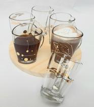 Jogo de canecas coração 6 peças designer exclusivo ouro luxo