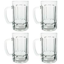 Jogo de Canecas de Chopp de Vidro 360ml 4 Peças - Seu Lar Jogo de Canecas de Chopp de Vidro 360ml 4 Peças - Seu Lar