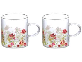 Jogo de Canecas de Vidro 125ml Hauskraft Le Jardin 2 Peças Jogo de Canecas de Vidro 125ml Hauskraft Le Jardin 2 Peças