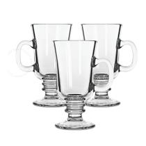 Jogo De Canecas Em Vidro Irish Coffe 3 Peças 230ml Capuccino Jogo De Canecas Em Vidro Irish Coffe 3 Peças 230ml Capuccino
