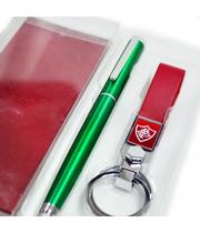 Jogo de caneta metal touch screen e chaveiro fluminense