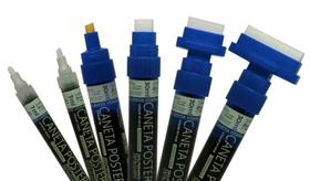 Jogo de canetas poster com 06 tamanhos diferentes - à base álcool - permanente - cor: azul Jogo de canetas poster com 06 tamanhos diferentes - à base álcool - permanente - cor: azul