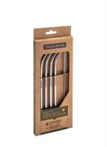 Jogo de Canudos Tramontina em Aço Inox com Escova 5 Peças