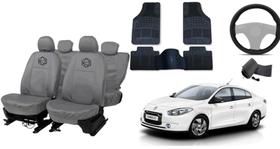 Jogo de capa couro cinza Fluence + volante + tapete