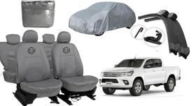Jogo de capa couro cinza Hilux 13-16 + capa cobrir Jogo de capa couro cinza Hilux 13-16 + capa cobrir