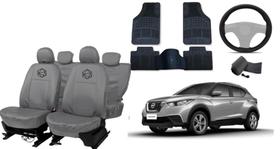 Jogo de capa couro cinza Kicks 16-23+tapete antiderrapante