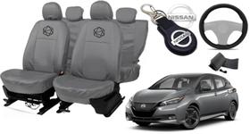 Jogo de capa couro cinza Leaf 16-23 + chaveiro protetor Jogo de capa couro cinza Leaf 16-23 + chaveiro protetor