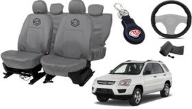 Jogo de capa couro cinza Sportage 2004 a 2010 + brinde Jogo de capa couro cinza Sportage 2004 a 2010 + brinde
