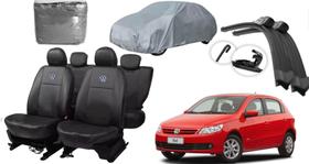 Jogo de Capa de Couro Gol G5 + Capa de Cobrir + Limpador Antisséptico Jogo de Capa de Couro Gol G5 + Capa de Cobrir + Limpador Antisséptico