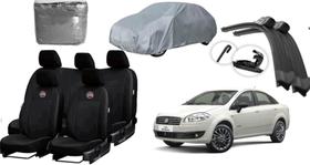 Jogo de Capa de Couro Linea 08-16 + Limpador de Parabrisa de Alta Performance