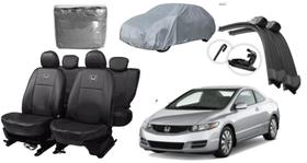 Jogo de Capa de Couro para Honda Civic 2005-2012 + Capa de Cobrir e Limpador de Parabrisa Jogo de Capa de Couro para Honda Civic 2005-2012 + Capa de Cobrir e Limpador de Parabrisa