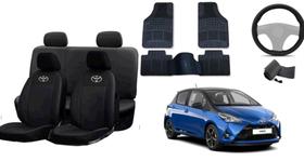 Jogo de Capa de Couro para Yaris 12-18 com Tapetes de Alta Qualidade e Capa de Volante Jogo de Capa de Couro para Yaris 12-18 com Tapetes de Alta Qualidade e Capa de Volante