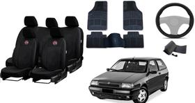 Jogo de Capa de Couro Retro 90s + Tapete + Capa de Volante