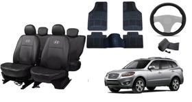 Jogo de Capa de Couro Sanata Fe 00-12 + Capa de Volante + Tapetes de Proteção e Estilo