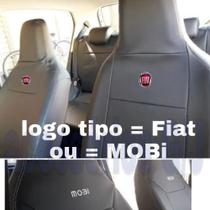 jogo de capa para banco automotivo em couro preto para fiat mobi 18/19