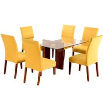Jogo de capa para cadeira mesa de jantar 6 lugares Lisa - EMPÓRIO DO LAR