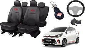 Jogo de Capa Picanto 2006 a 2019 + Chaveiro + Capa de Volante com Material Premium