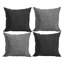 Jogo de Capas de Almofada em Microfibra 43cm x 43cm Linho em Relevo 4 peças - Rio Home