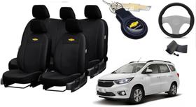 Jogo de Capas de Couro de Luxo para Spin 2013 - Couro Impermeável + Chaveiro + Capa de Volante