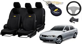 Jogo de Capas de Couro de Luxo para Vectra 2000 - Couro Impermeável + Chaveiro + Capa de Volante Jogo de Capas de Couro de Luxo para Vectra 2000 - Couro Impermeável + Chaveiro + Capa de Volante