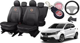 Jogo de Capas de Couro para Argo 2017 a 2024 - Couro Elegante Premium + Chaveiro + Capa de Volante Jogo de Capas de Couro para Argo 2017 a 2024 - Couro Elegante Premium + Chaveiro + Capa de Volante