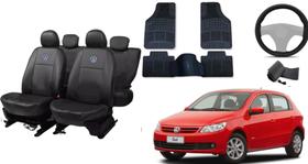 Jogo de Capas Gol G5 com Tapete de Borracha e Capa de Volante Jogo de Capas Gol G5 com Tapete de Borracha e Capa de Volante