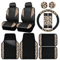 Jogo de Capas para Banco de Carro CAR PASS Estampa de Leopardo em material sintético Jogo de Capas para Banco de Carro CAR PASS Estampa de Leopardo em material sintético